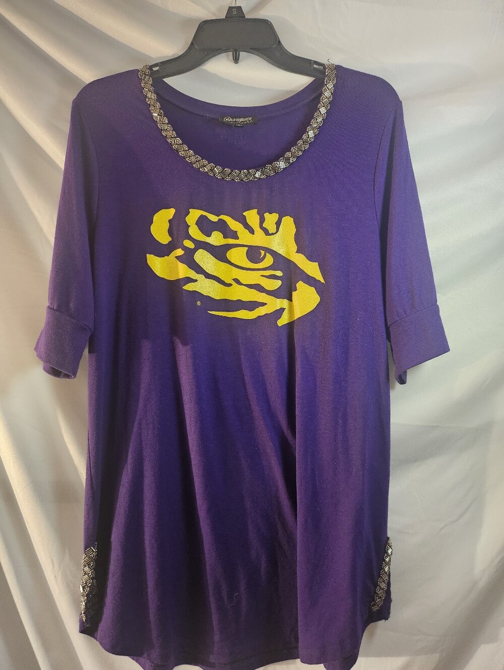 GameDay Couture Purple LSU Wms Lg Top With Details
